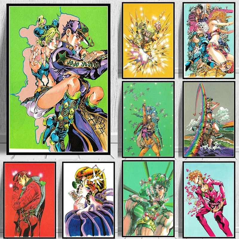Photography Landscape - 日本アニメジョジョの奇妙な冒険ポスター漫画の役割キャンバス絵画ギフトマンガイラスト寝室の家の装飾画像