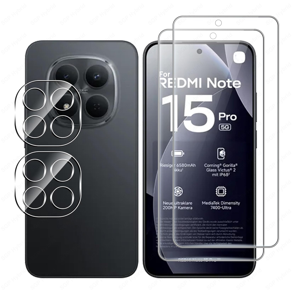 Photography Xiaomi 15 - Xiaomi Redmi Note 15 Pro 5G用強化ガラススクリーンプロテクター、3Dカメラバックカバー、Redmi