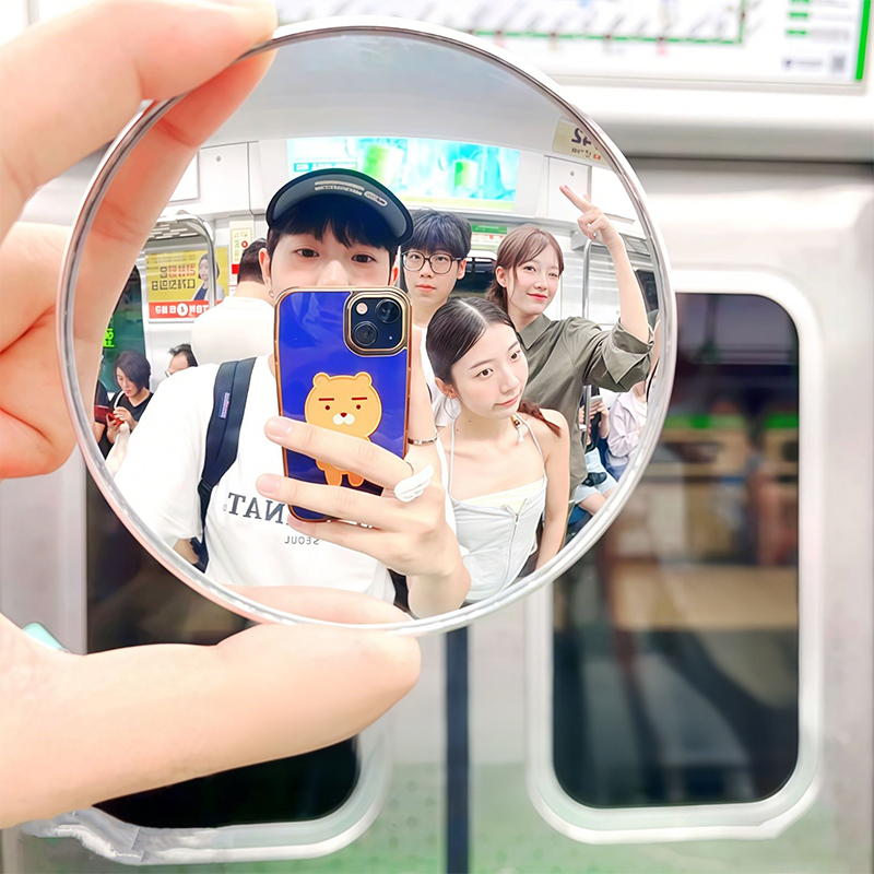Photography Solo - ポータブル旅行用ハンドヘルド自撮りミラー ソロ旅行用反射凸面鏡 写真撮影用小道具 Vlog旅行用アクセサリー