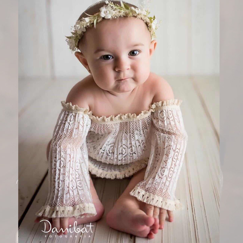 Photography Word - 女の赤ちゃん服ストラップレスフラワーレースドレス新生児の写真の小道具写真撮影幼児スカート衣装アクセサリー