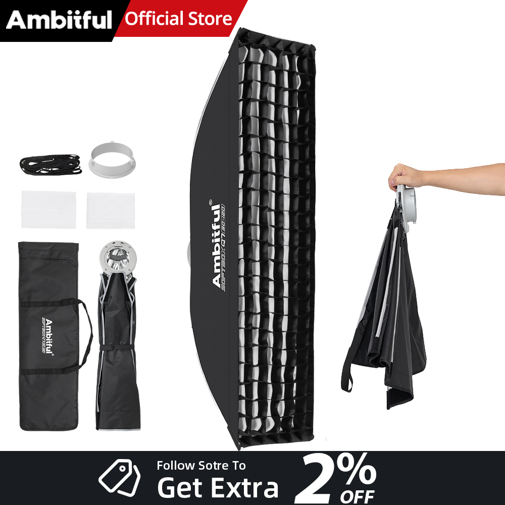 Photography Treatment - AMBITFUL Q7-II 30*120cm ボーエンズマウント ストリップソフトボックス グリッドサイドウィング