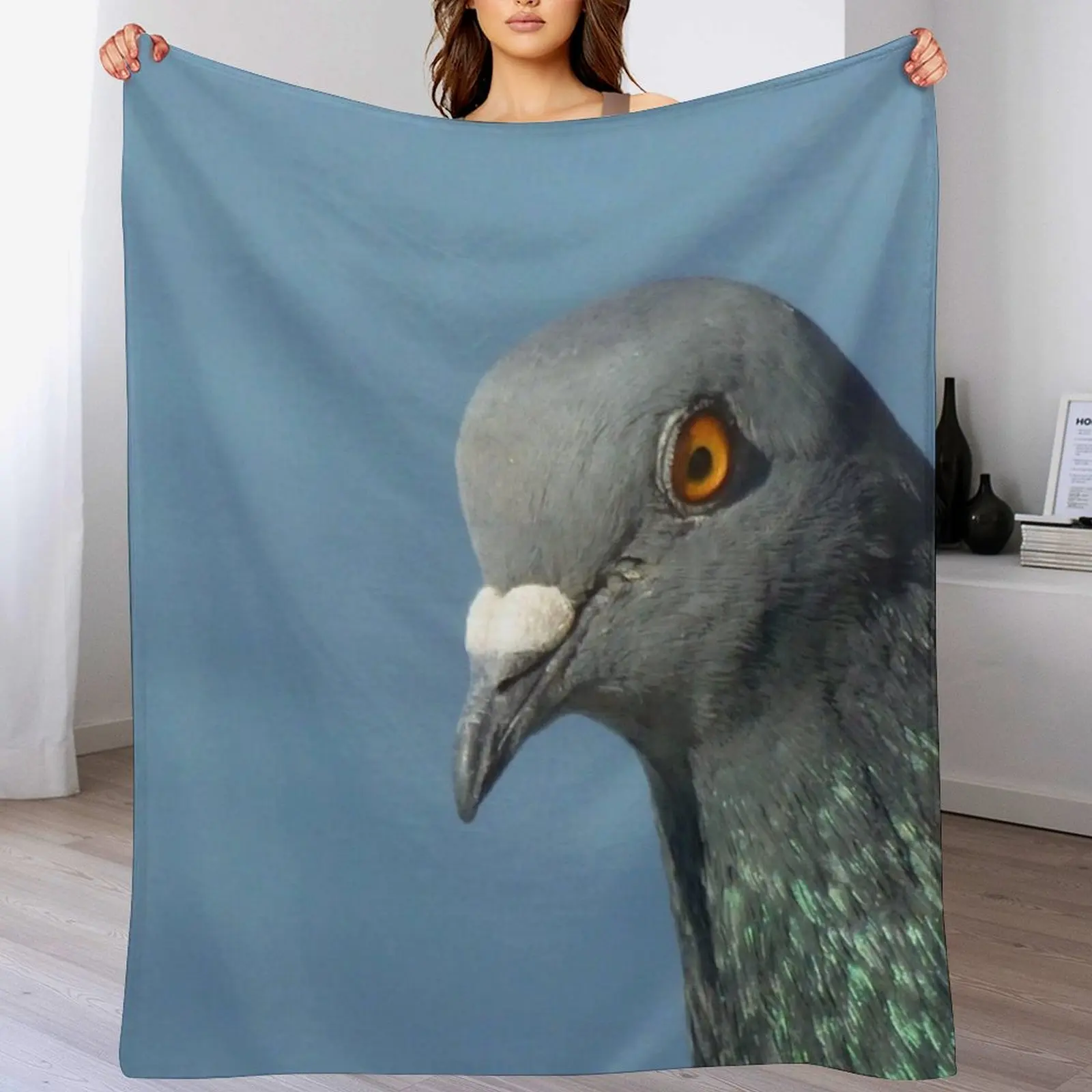 Photography Close Up - 鳩のクローズアップ写真撮影用スローブランケット、スタイリッシュなソファブランケット、家庭用リビングルーム用