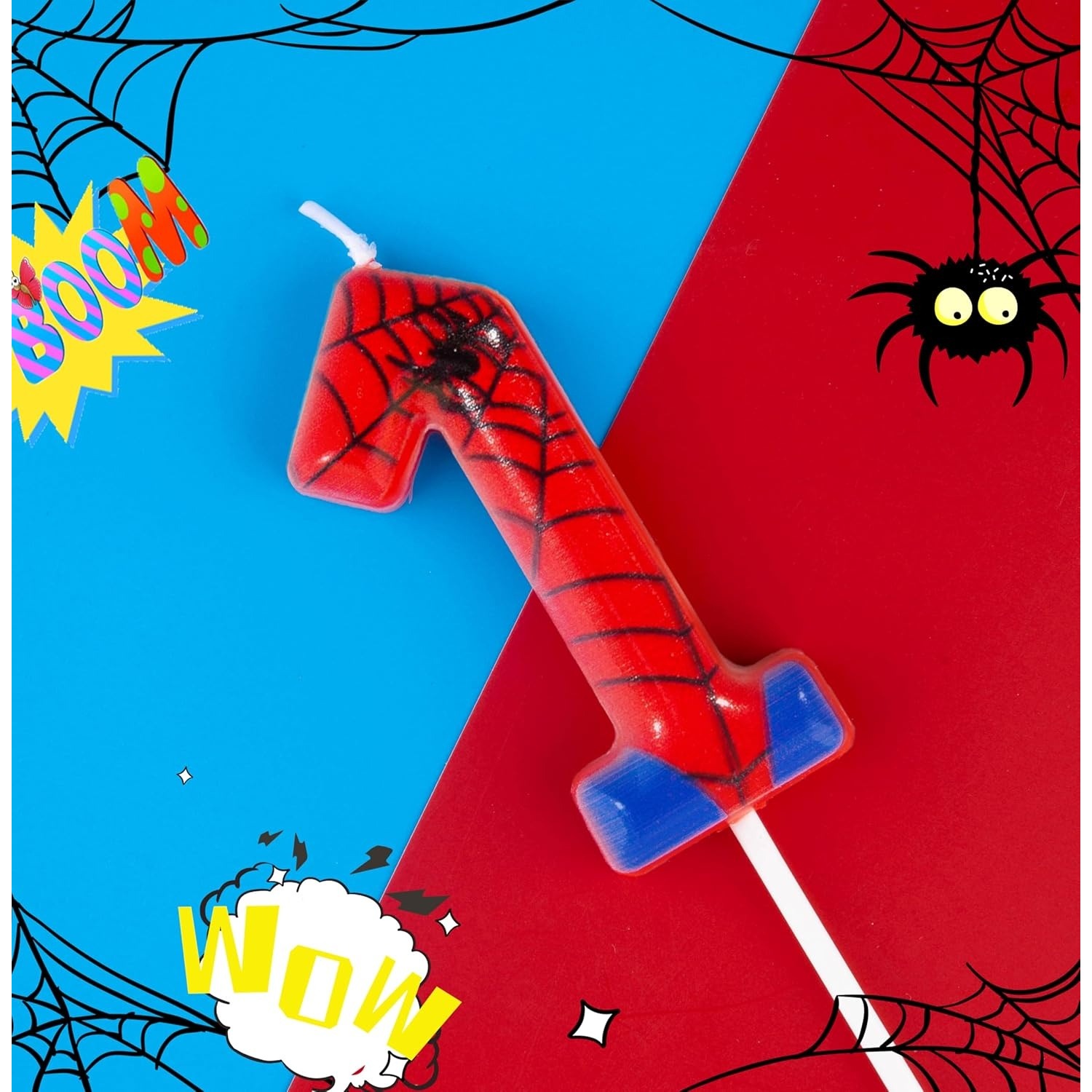 Photography Exhibition - スパイダーパーティー 0-9 数字の誕生日キャンドル、ビデオゲーム＆スパイダーテーマのケーキデコレーション、ハロウィンやクリスマス用のパーティー用品
