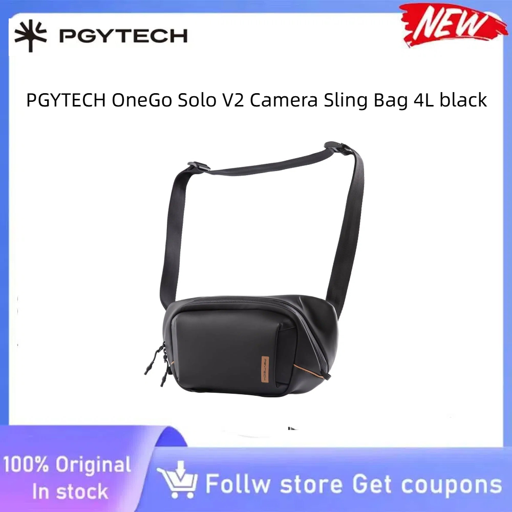 Photography Solo - PGYTECH 4L カメラスリングバッグ PUコーティング 調節可能なストラップ ミラーレスカメラとレンズ用