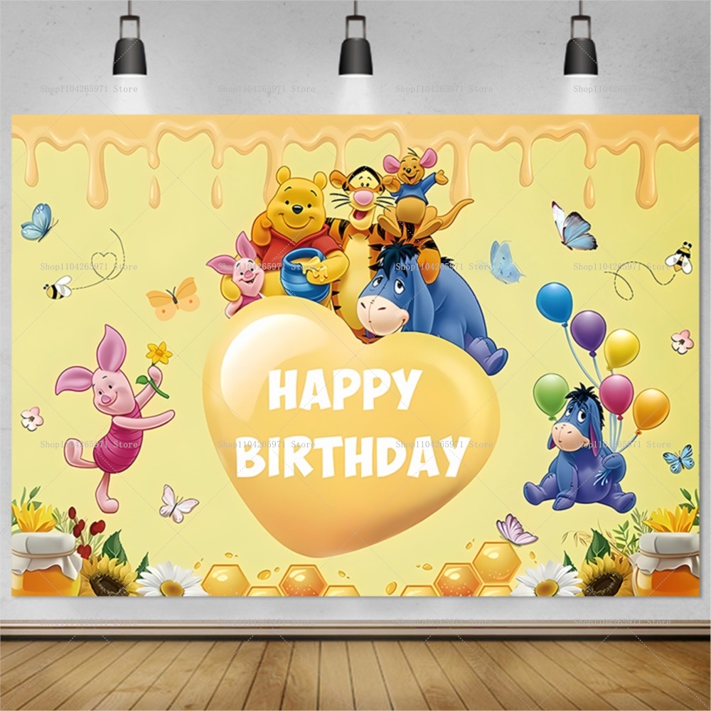ディズニー ウィニー・ザ・プーさん 背景幕 子供の誕生日パー - Photography Zebra のレビューと価格