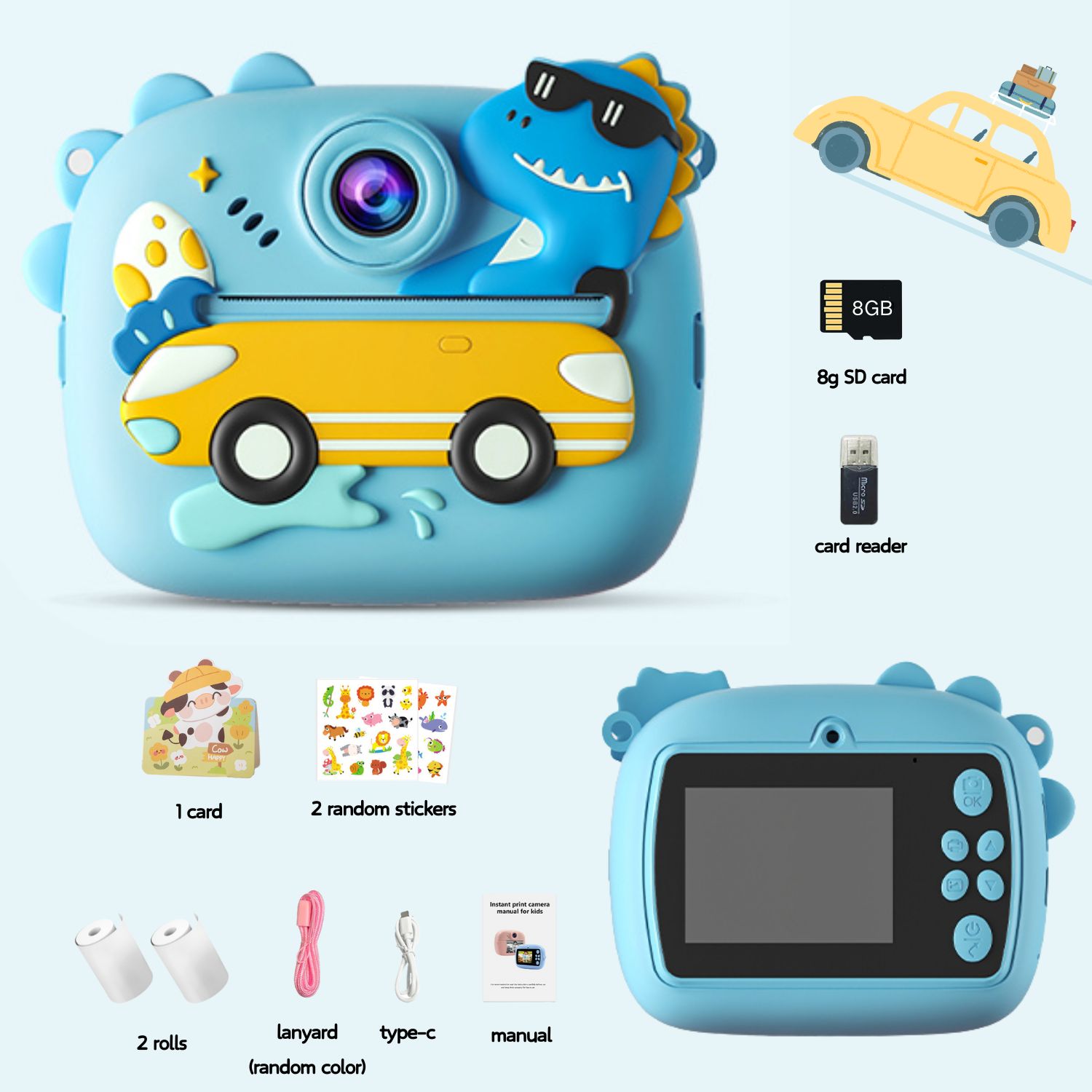 紫色のかわいい子供用カラフルインスタントプリント小型カメラ、 - Photography Close Up のレビューと価格