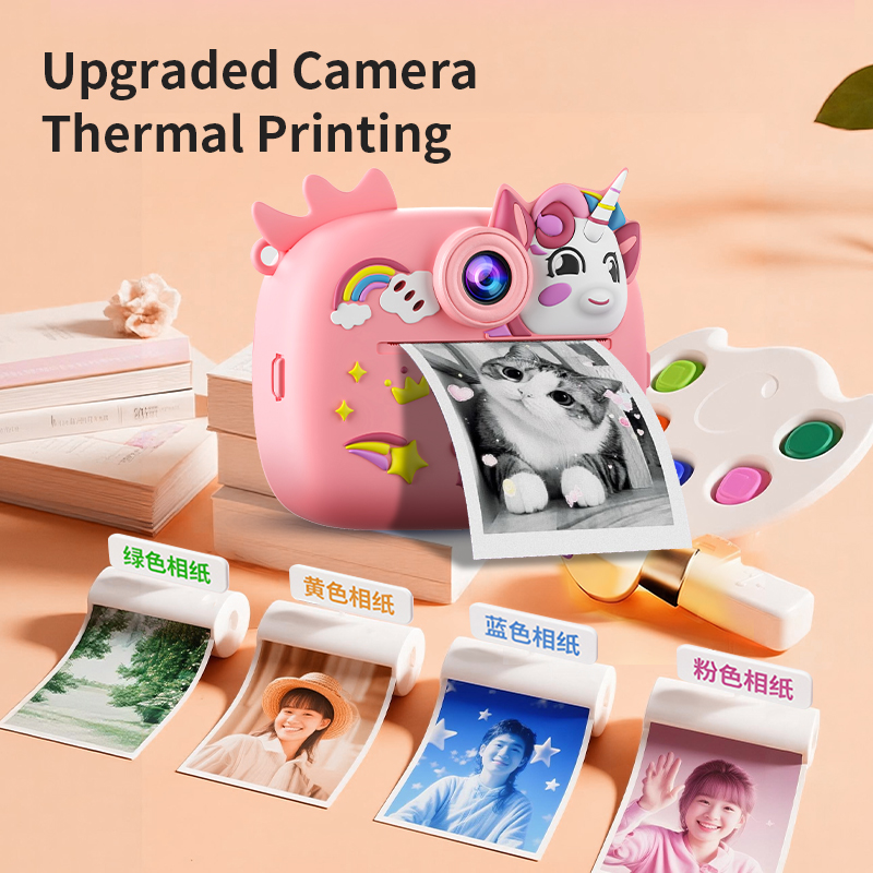 紫色のかわいい子供用カラフルインスタントプリント小型カメラ、 - Photography Close Up のレビューと価格