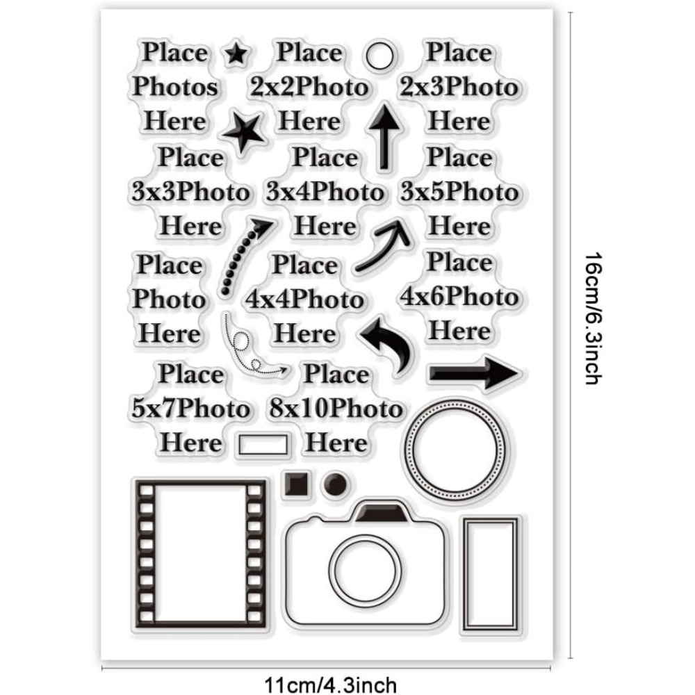 ここに写真を置きます クリアスタンプ 矢印 シリコーンカメラ - Photography Exhibition のレビューと価格