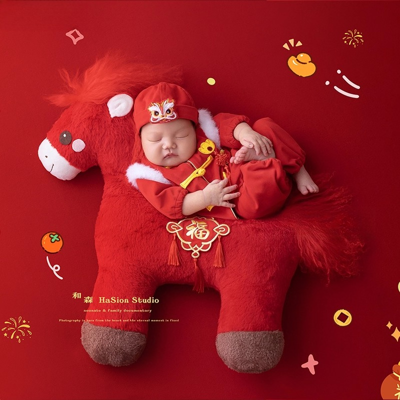 新生児写真撮影小道具 中国の新年テーマセット 馬のポーズをと - Photography Of The Year のレビューと価格