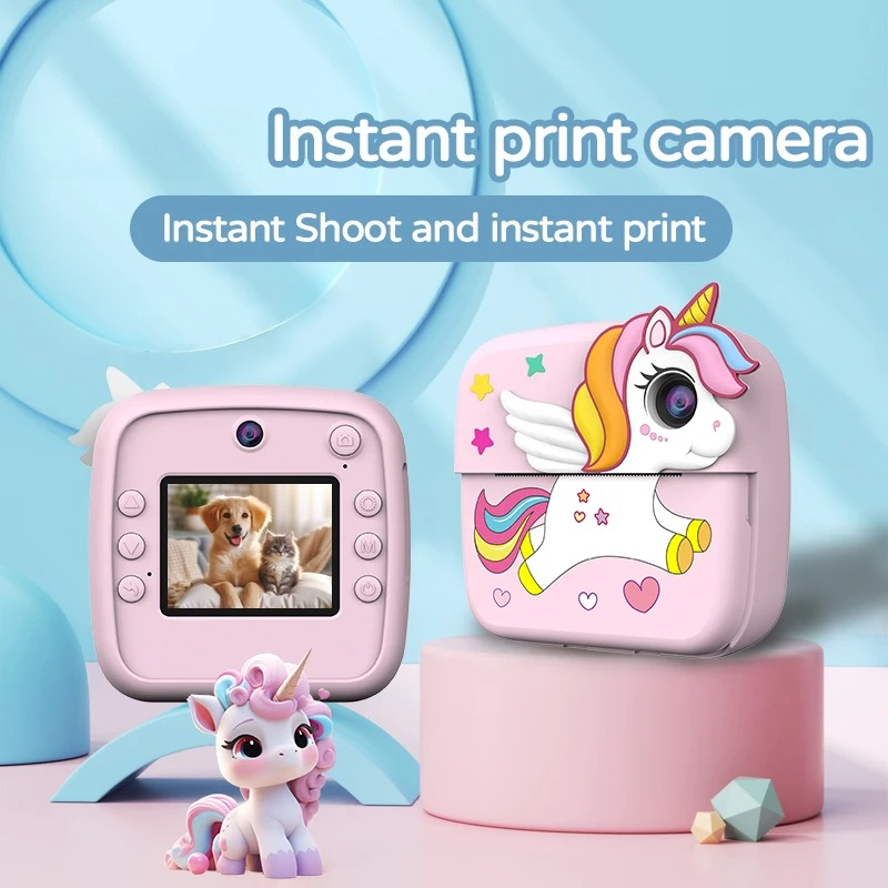 子供用写真カメラプリンター、ゲーム付き、キュートなピンクのミ - Photography Close Up のレビューと価格