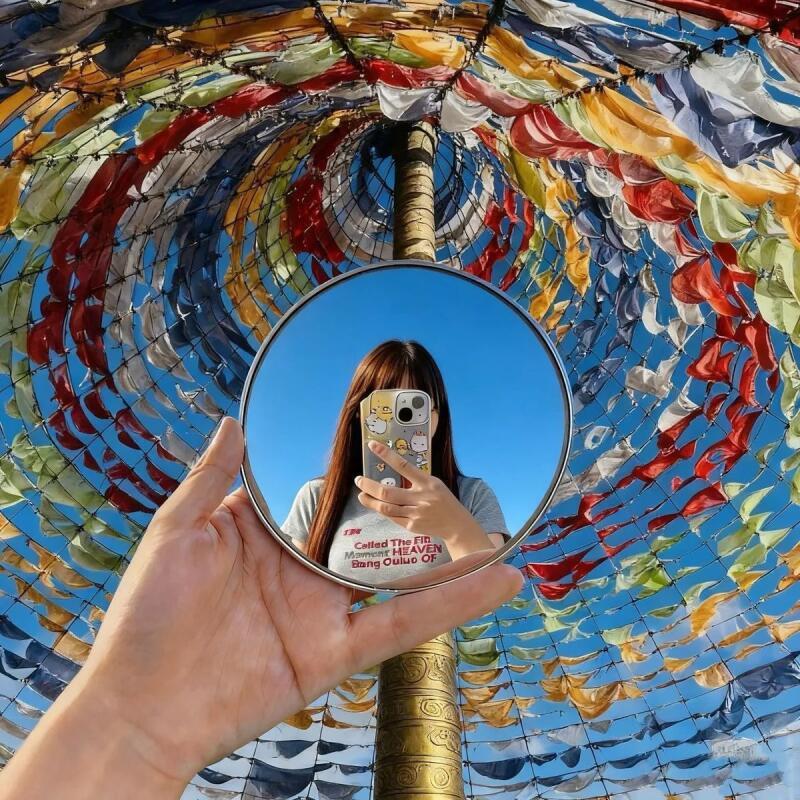 手持ち式自撮りミラー ポータブル ソロ旅行用 反射凸面鏡 写 - Photography Solo のレビューと価格