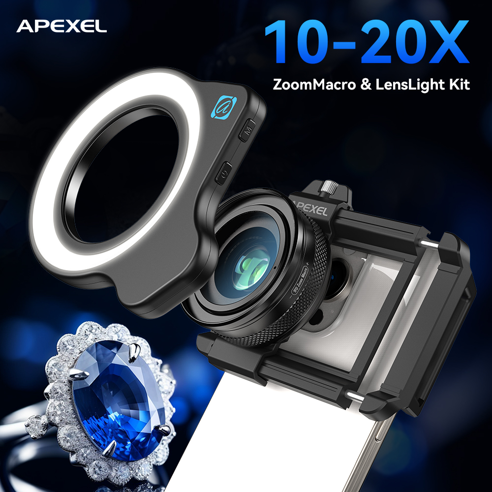APEXEL 10-20X 調整可能なズームマクロ電話レンズ - Photography Close Up のレビューと価格